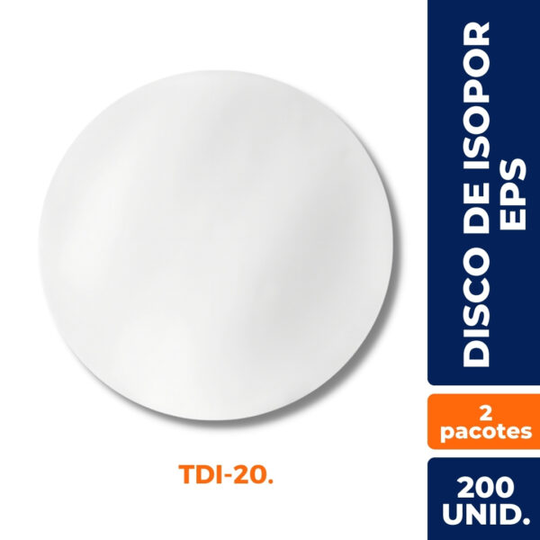 DISCO DE ISOPOR 20CM P/ BOLO PIZZA FRIOS EPS TDI20 C/ 400UN. - Image 2