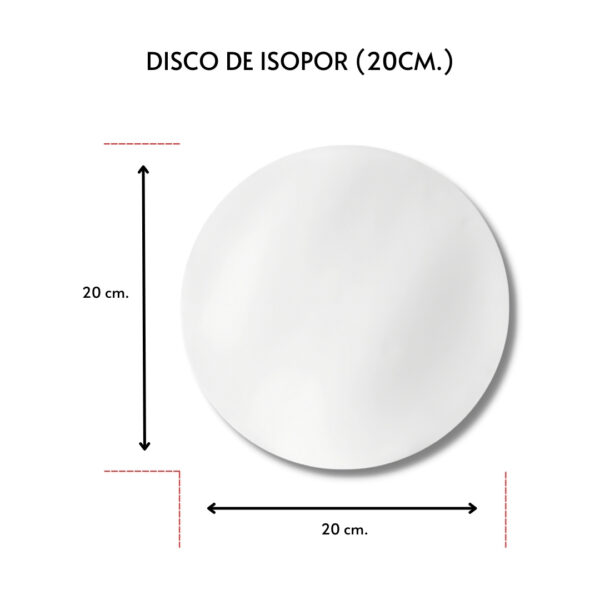 DISCO DE ISOPOR 20CM P/ BOLO PIZZA FRIOS EPS TDI20 C/ 400UN. - Image 3
